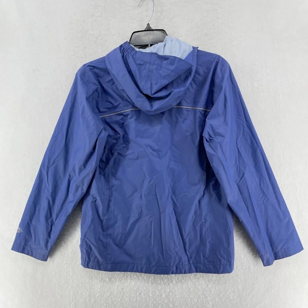Columbia Jacket Womens L Blue Lightweight Full Zip Mesh Lined Windbreaker Hoodie - Picture 2 of 10